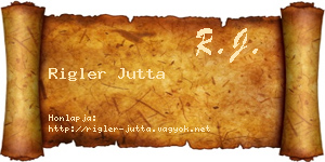 Rigler Jutta névjegykártya